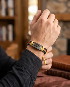 Shein Shein Men Graphic Engraved Bar Charm Bracelet