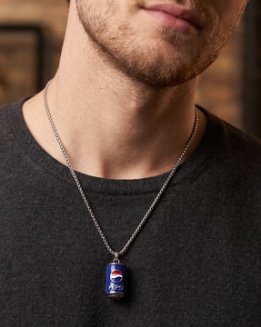 Shein Shein Men Silver Cold Drink Can Design Pendant Chain