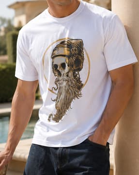 Shein Shein Men Short Sleeve Graphic Front Print Crew Tshirt