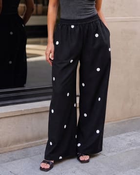 Shein Shein Women Full Length Elasticated Waist Polka Dot Pants