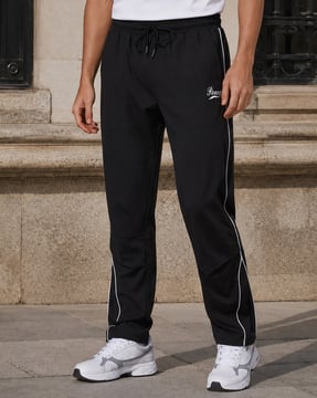 Shein Shein Full Length Contrast Piping Knee Pleated Track Pant