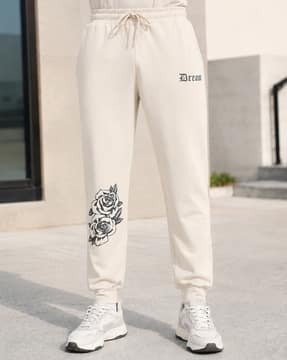Shein Shein Men Ankle Length Floral Placement Print Joggers