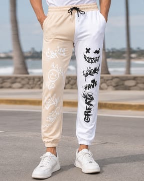 Shein Shein Men Elasticated Drawstring Waist Typographic Print Joggers