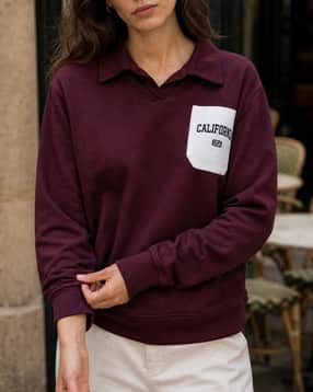 Shein Women Full Sleeve Polo Sweatshirt With Pocket-picture-17