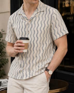 Shein Men Bohemian Cuban Collar Self Designed Shirt With Pocket-picture-16