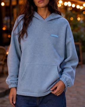 Shein Women Drop Shoulder Patch Detail Hoodie With Pocket-picture-42
