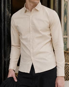 Shein Men Medium Length Spread Collar Full Sleeve Shirt-picture-13