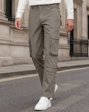 Shein Shein Men Ankle Length Strap Detail Panelled Cargo Pant
