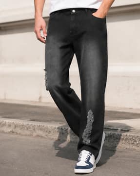 Shein Shein Men Full Length Mid Wash Distressed Jeans