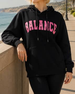 Shein Women Drop Shoulder Typographic Chest Print Hoodie-picture-21
