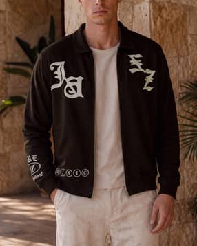 Shein Men Full Sleeve Typographic Print Zip Front Track Jacket-picture-30