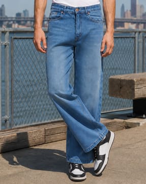 Shein Shein Men Street Full Length Mid Wash Jeans