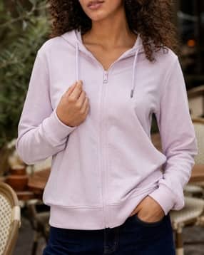 Shein Women Medium Length Full Sleeve Zip Up Hoodie-picture-28