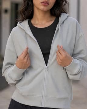 Shein Women Medium Length Full Sleeve Zip Up Hoodie-picture-39