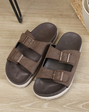 Shein Shein Men Open Toe Buckle Detail Multi Strap Flip Flop