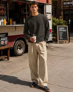 Shein Men Medium Length Full Sleeve Textured Crew Tshirt-picture-35