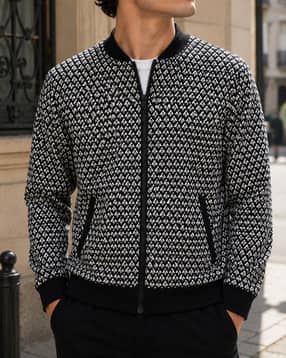 Shein Men Full Sleeve Geometric Print Varsity Jacket-picture-31