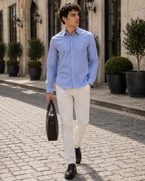 Shein Men Spread Collar Full Sleeve Striped Shirt-picture-23