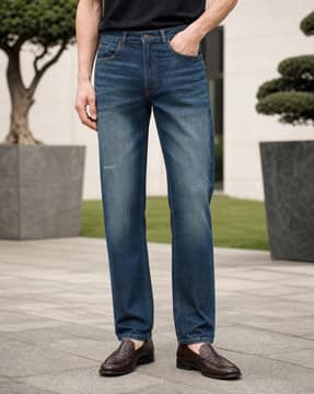 Shein Shein Men Full Length Mid Wash Distressed Jeans