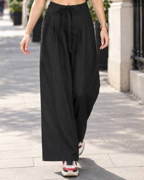 Shein Women Full Length Fixed Waist Tie-Up Pleated Pant-picture-19
