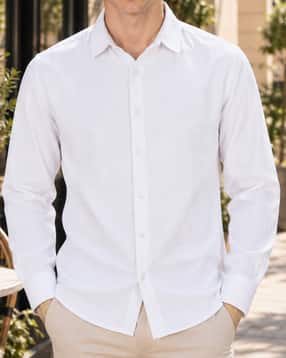 Shein Men Spread Collar Full Sleeve Textured Shirt-picture-32