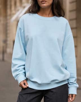 Shein Shein Women Drop Shoulder Crew Long Sweatshirt