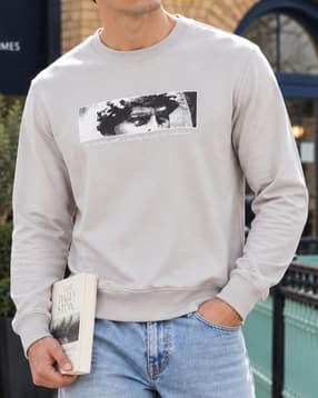 Shein Men Full Sleeve Graphic Chest Print Crew Sweatshirt-picture-23