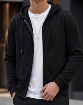 Shein Shein Men Medium Length Full Sleeve Zip Up Hoodie