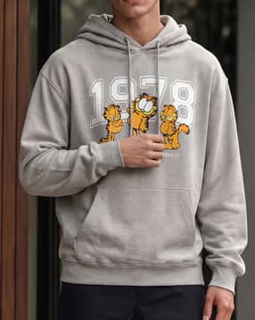 Shein Men Full Sleeve Garfield Chest Print Hoodie With Pocket-picture-20