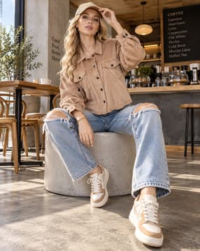 Shein Women Drop Shoulder Ribbed Corduroy Shacket-picture-16