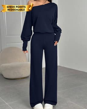 Shein Shein Women Asymmetric Neck Bishop Sleeve Jumpsuit